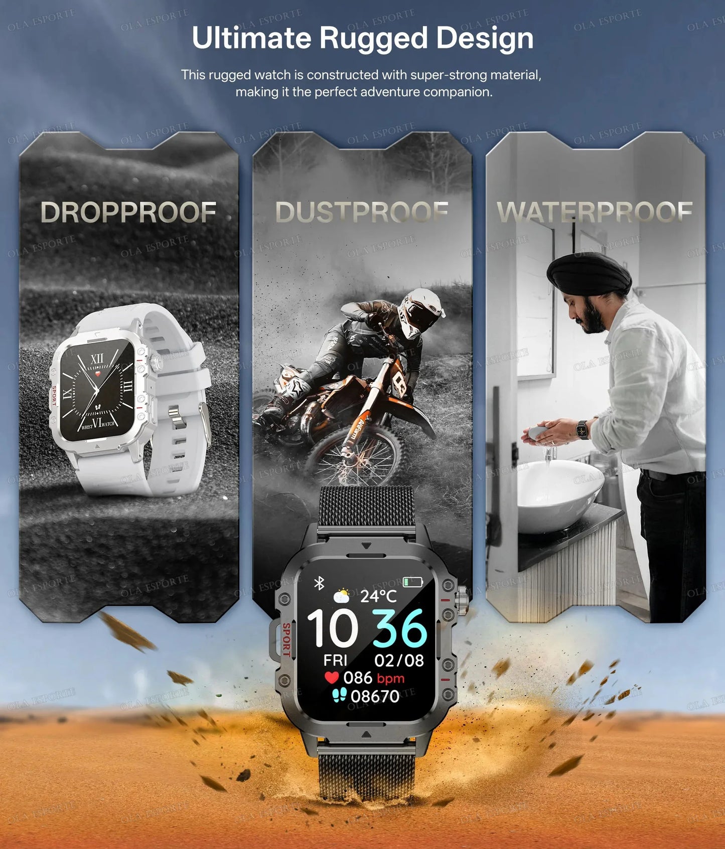 Outdoor Military Smartwatches Bluetooth Call Men 2.01" Blood Oxygen Monitor 5ATM Waterproof GPS Tracking Sports Smart Watch HW12