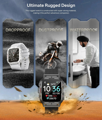 2026 New SmartWatch Men Militray Outdoor GPS Sport Watches Heart Rate Sleep Waterproof Smart Watch IOS Android