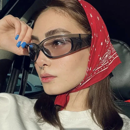 New Y2K Silver Sunglasses Out Future Sense Of Technology Hot Girls Net Red Sun Glasses Women Glasses Trendy Men UV Eyewear