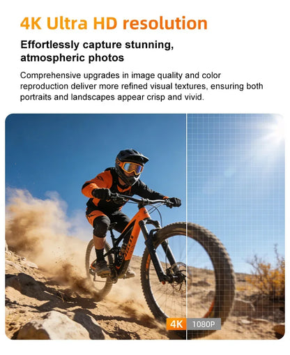 4K Vlog Action Camera 330° Face Tracking 18x Zoom 2400mAh Battery Gimbal Stabilizer 1.72 Inch Touch Screen WiFi Sports Cam