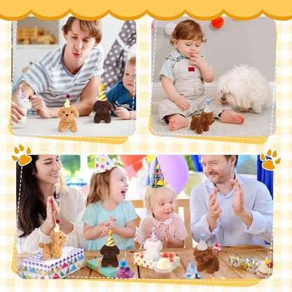 6-36 Pcs 4.7Inch Puppy Stuffed Animals Bulk with Hat Card Paper Boxes Adopt A Puppy Party Favors Kids Stuffed Dogs Birthday Gift