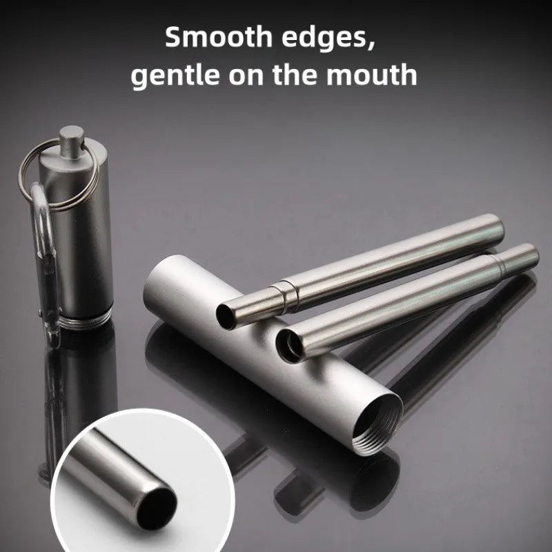 304 Stainless Steel Retractable Straw Kit, Portable Aluminum Tube, Outdoor Folding Straw Kit, with Cleaning Brush, Colors, Trave