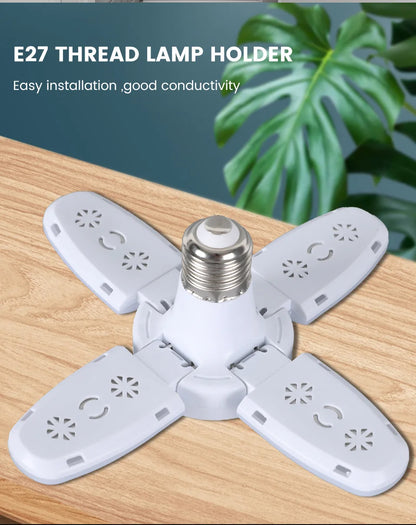 E27 Fan Shape Foldable  LED Bulb AC85-265V  Deformation for Home Ceiling Lights Warehouse and Garage White Light 6500K Bulb