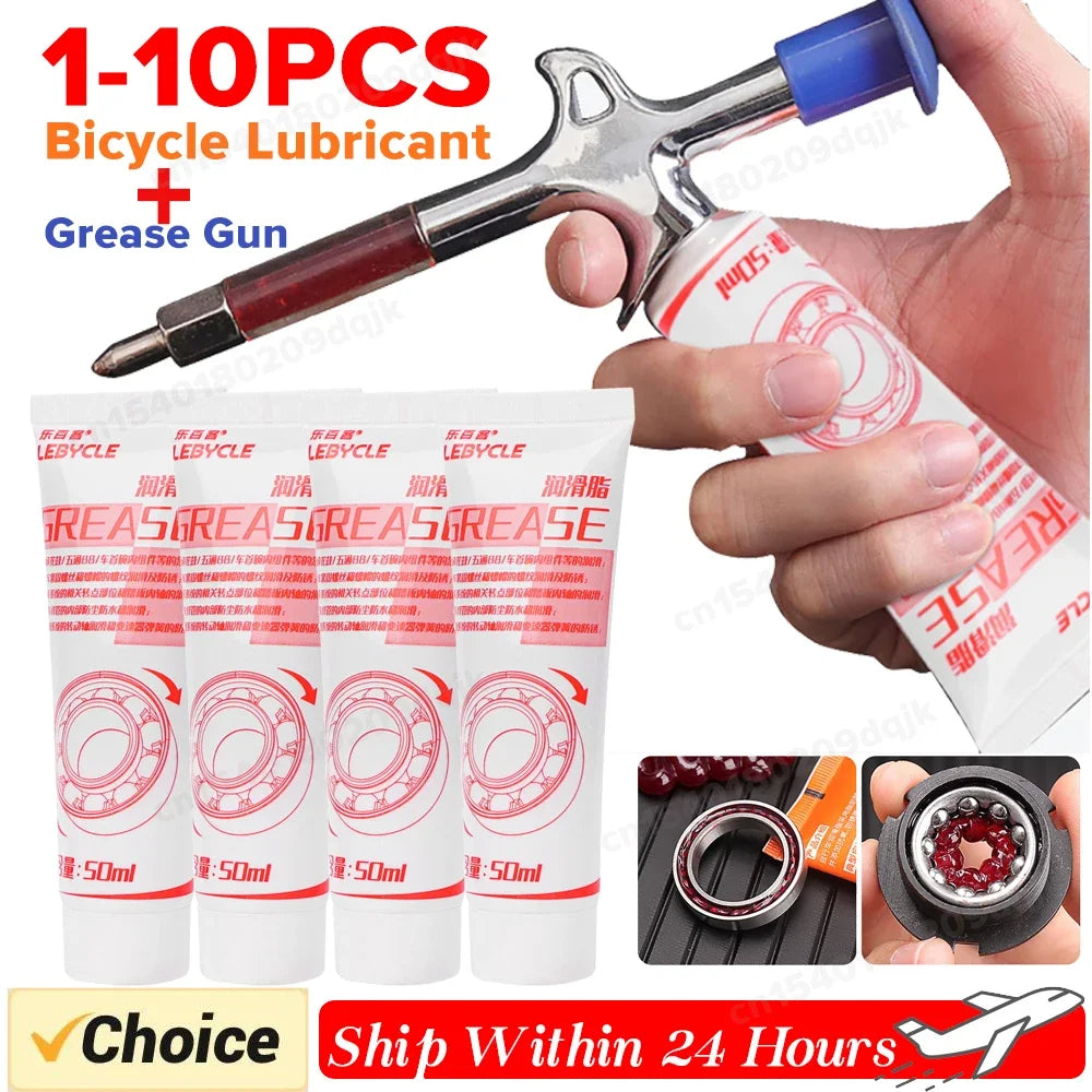 1-10 sztuk smaru rowerowego do łożysk 50ml Olej do łańcucha z narzędziem do smarowania Szybki smar do łańcucha rowerowego Mokry smar do łańcucha w celu zmniejszenia tarcia