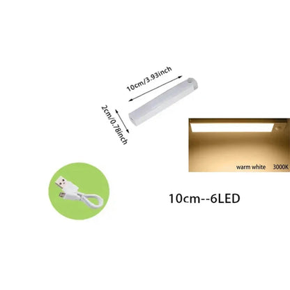 Under Cupboard Kitchen Lights Cabinet Light Motion Sensor Indoor Rechargeable Strip Wardrobe Lighting Battery Operated Magnetic