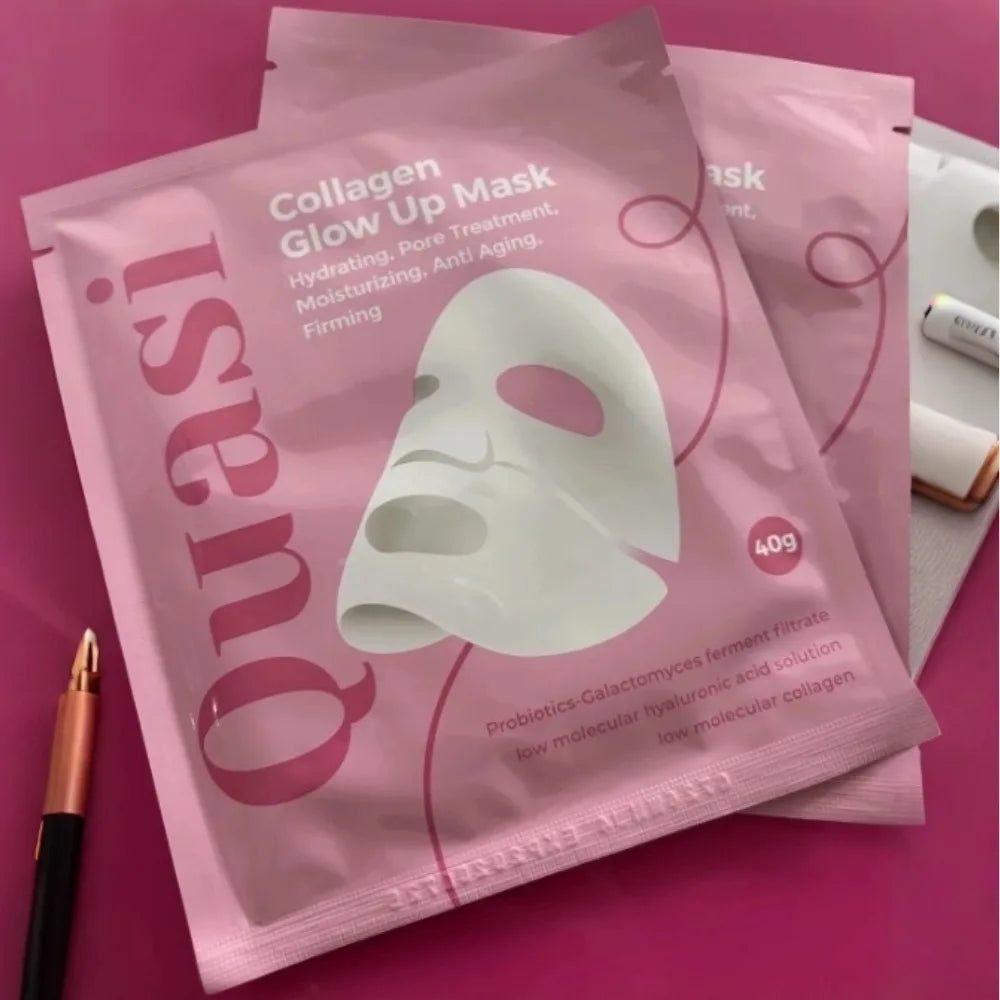 Korean Quasi Collagen Glow Up Mask 4pcs Set Moisturizing Firming Bio Collagen Overnight Masks Professional Night Repairing Mask