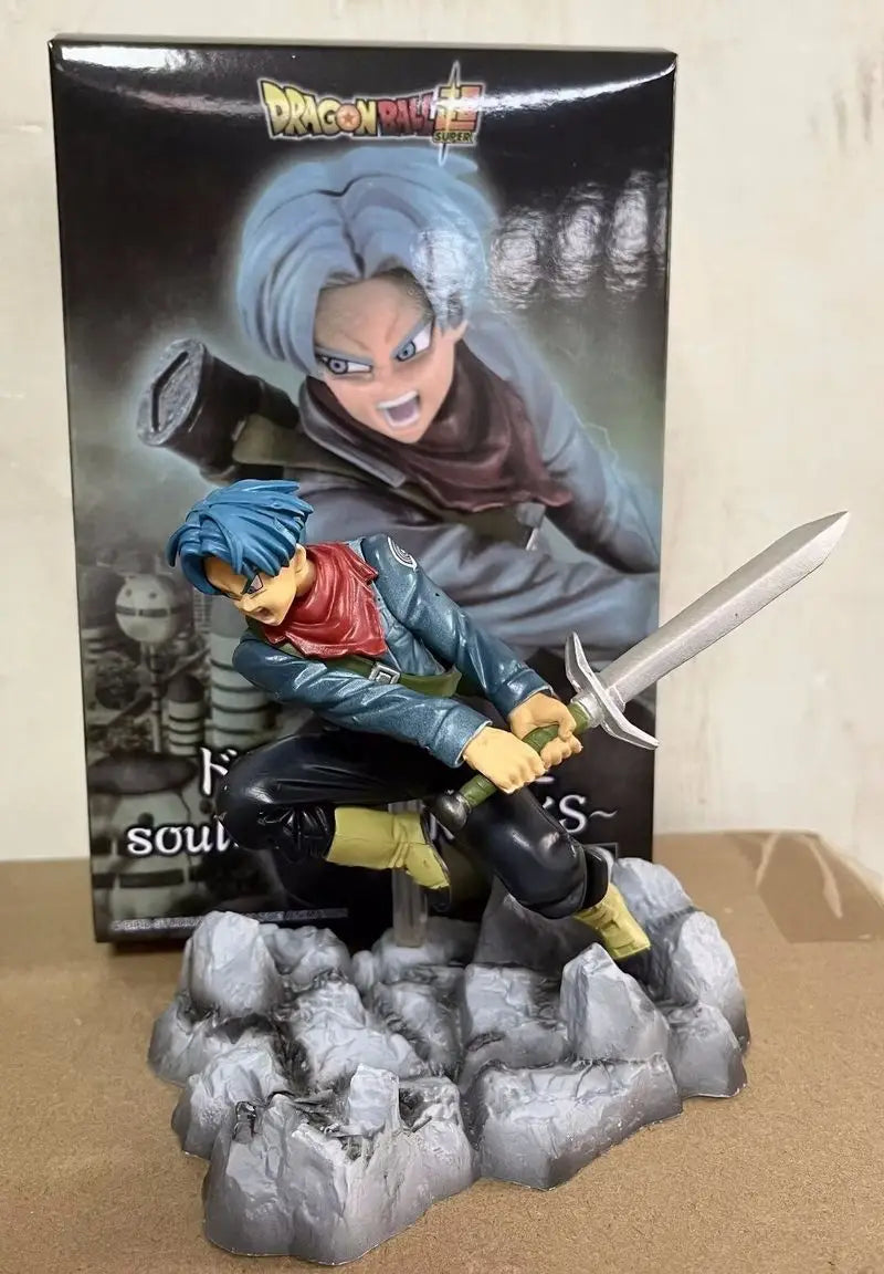14cm Dragon Ball Goku Torankusu Goku Black Combat Posture Anime Figure Model Statue Collection Desktop Decoration Ornament Toys
