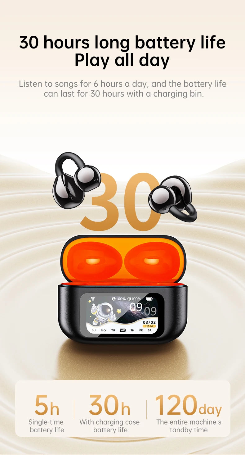 AI Translation Headphones True Wireless Earbuds LED Power Display Earphones with Wireless Charging Case