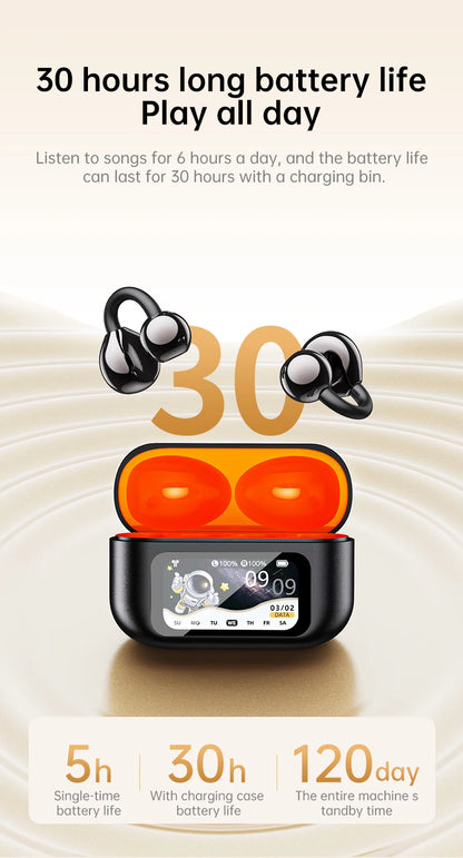 AI Translation Headphones True Wireless Earbuds LED Power Display Earphones with Wireless Charging Case