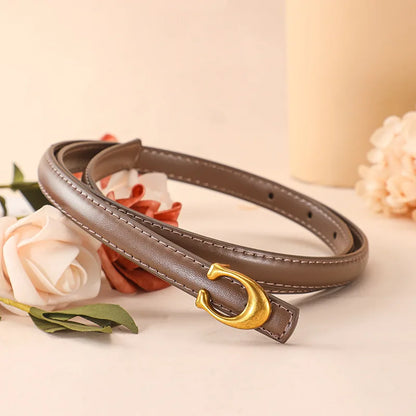 C-shaped Smooth Buckle Simple Women's Soft Durable Belt Fashion Women's Clothing Accessories Paired With Business Casual Belt