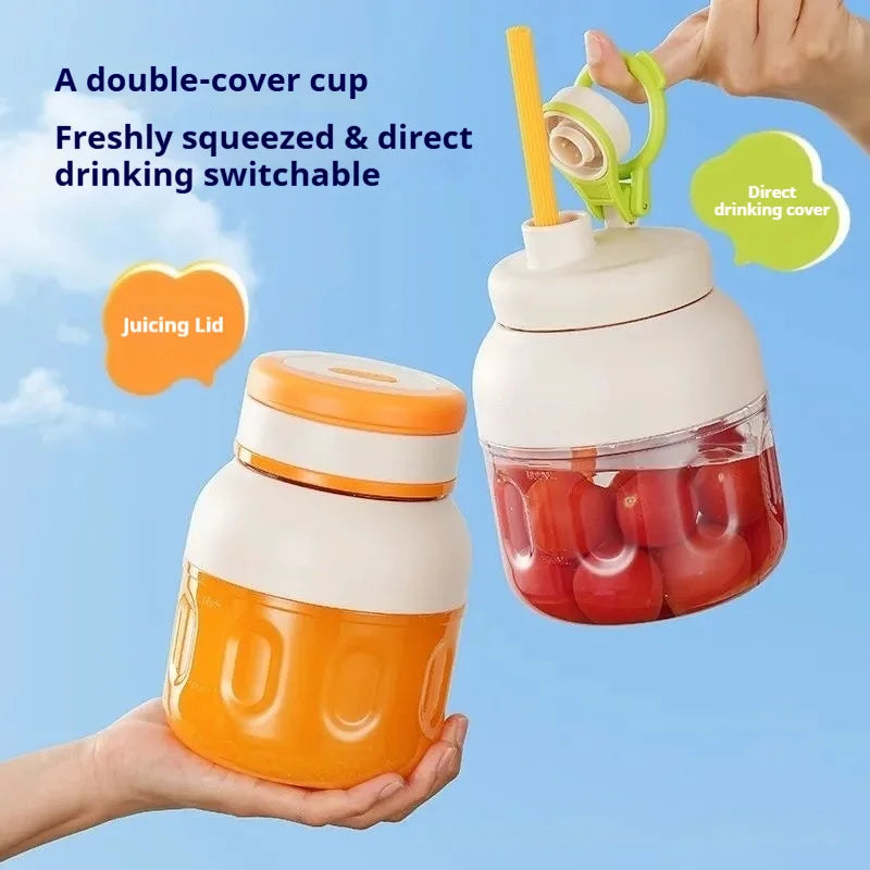 Wireless Rechargeable Portable Juicer Cup, Multifunctional Mini Smoothie Blender Supports Ice Crushing for Home Outdoor