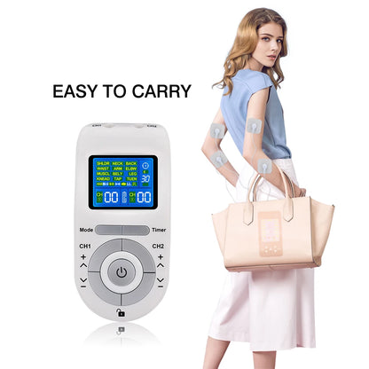 12-Mode TENS Pulse Physiotherapy Machine Full Body Back Massager 40-level Muscle Electrostimulator Relaxation Treatment Health
