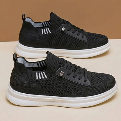 Comfortable Breathable Knitted Sport Shoes Men Soft Bottom Non Slip Mesh Flats Men Spring Summer Slip On Light Casual Loafers