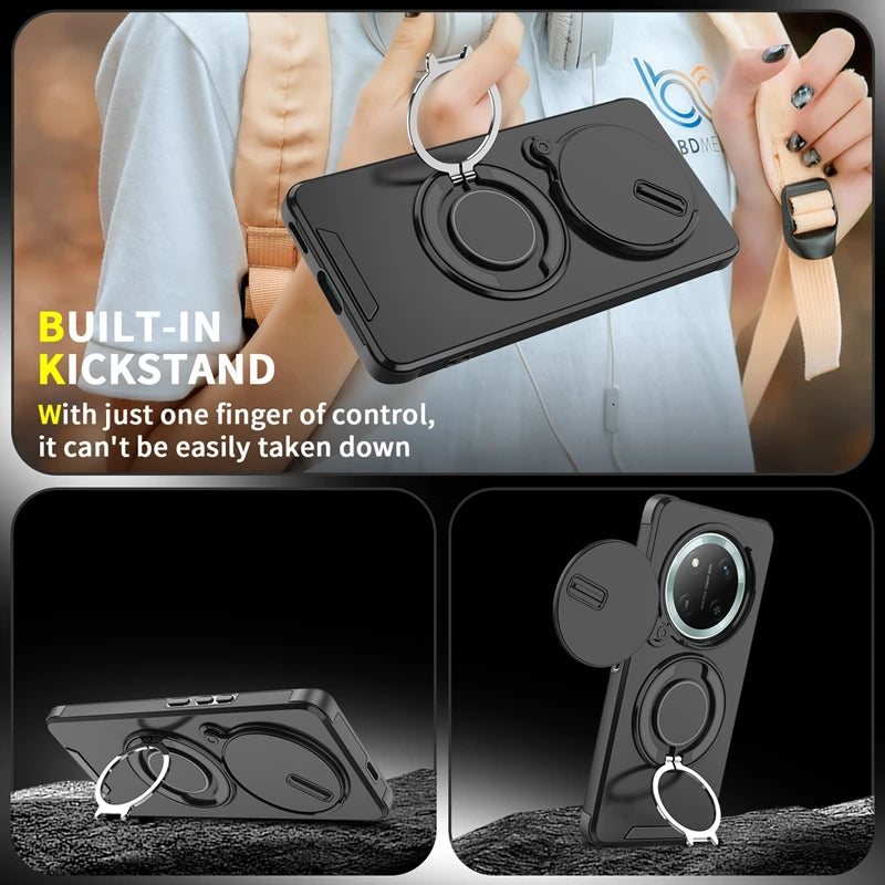 For Honor Magic7 Lite 5G Case Magnetic Holder Ring Shockproof Armor Phone Cover For Honor Magic 7 Lite Camera Protection Fundas