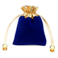 25/50pcs/Lot Golden Color Edge Velvet Jewelry Gift Bag 5x7 7x9 9x12cm Drawstring Wedding Display Sweets Packing Bag Wholesale