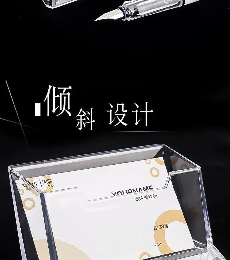 Business Card Stand Creative Transparent Acrylic Card Storage Box Business Large Capacity Card Box