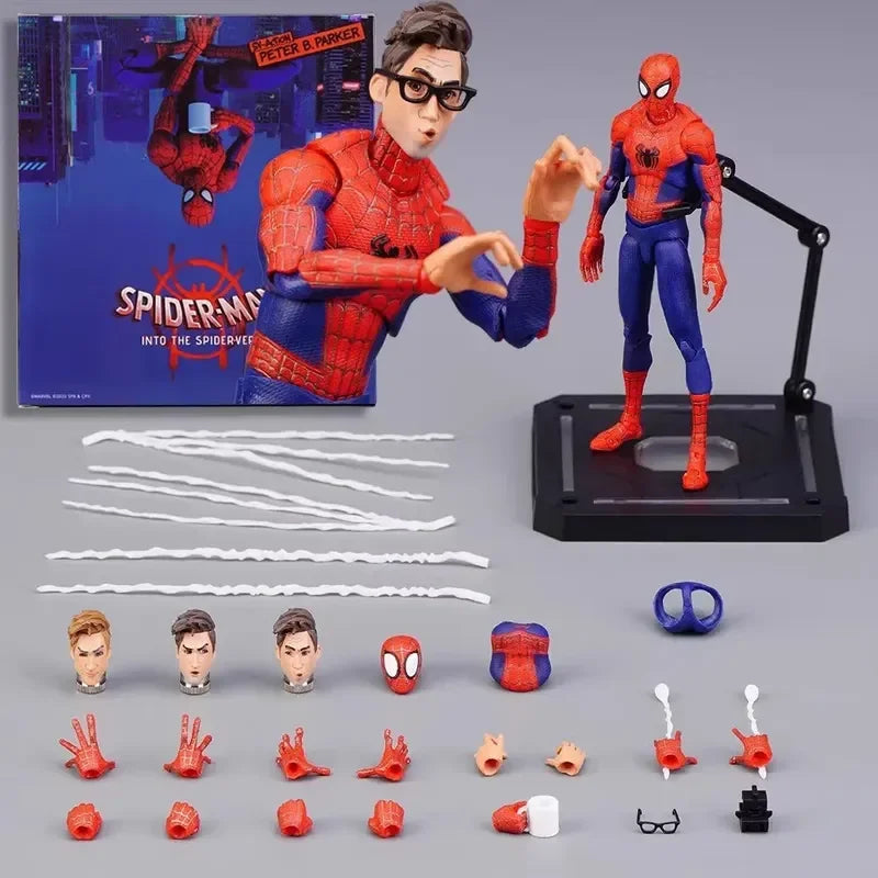 In-Stock Spider-Verse SV-ACTION Peter B.Parker KO Articulated Action Figure Desktop Ornament Trendy Surprise Toy Gift for Boys