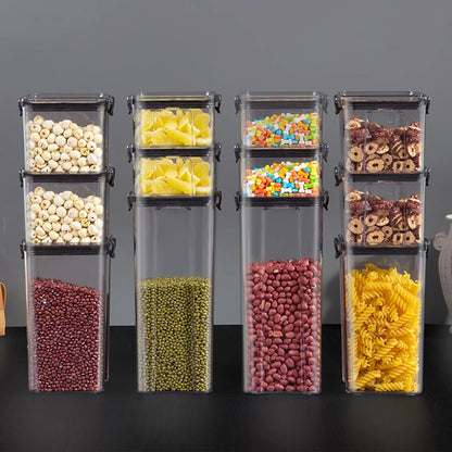Kitchen Sealed Jars Large Capacity Grain Organizer Plastic Sealed Tank Moisture-proof Kitchen Storage Box Seasoning Jars Set New