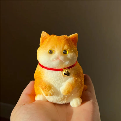 Cute Kawaii Cat Squishy Soft Silicone Stress Relief Squeeze Toy Anxiety Relief Desk Buddy Gift for Kids Adults Desk Decor Gift