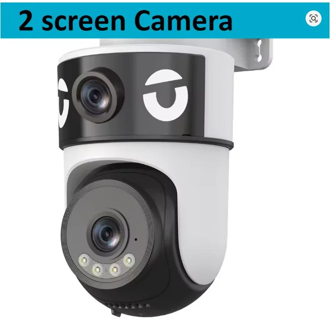 WiFi Dual Lens Dual Screen Camera 5K 10MP Waterproof AI Tracking O-kam Pro Outdoor Street CCTV Surveillance Cam