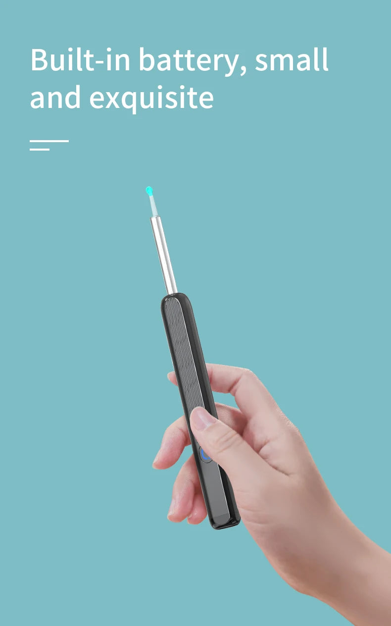 Smart Ear Wax Cleaner with Camera 3.5mm Earpick Otoscope Visual Ear Camera Health Care Ear Cleaner for iPhone, iPad, Android
