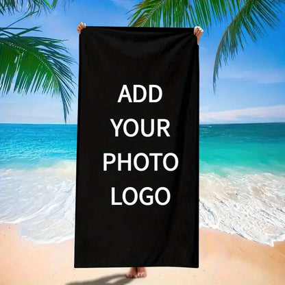 Personalized Beach Towel Custom Photo/Logo Oversized Beach Towel for Bath Pool Sports Camping Summer Party Gift