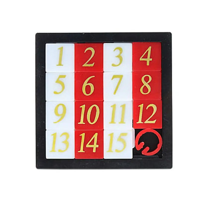 Early Educational Math Toy Developing for Children Plastic 1-15 Number Puzzles Kids Toy Sliding Puzzle Toy 15 Tiles Logics Game