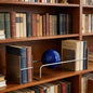 Mid-Century Modern Gravity Ball Book Holder, Bauhaus Inspired Desktop Organizer, Stylish Magazine Rack for Home Office