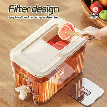 6l Large Capacity Cold Kettle With Faucet In Refrigerator Iced Beverage Dispenser Cold Water Pitcher For Summer Drinkware