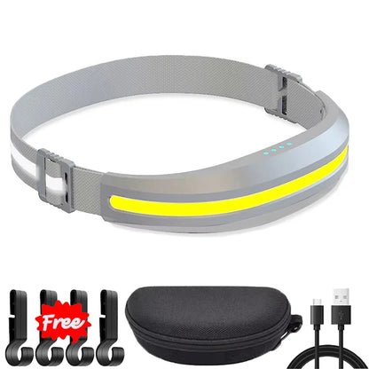 High Power COB Headlamp USB Rechargeable Lamp with 4 Lighting Modes Portable Light with Red/White Light Outdoor Camping Lantern