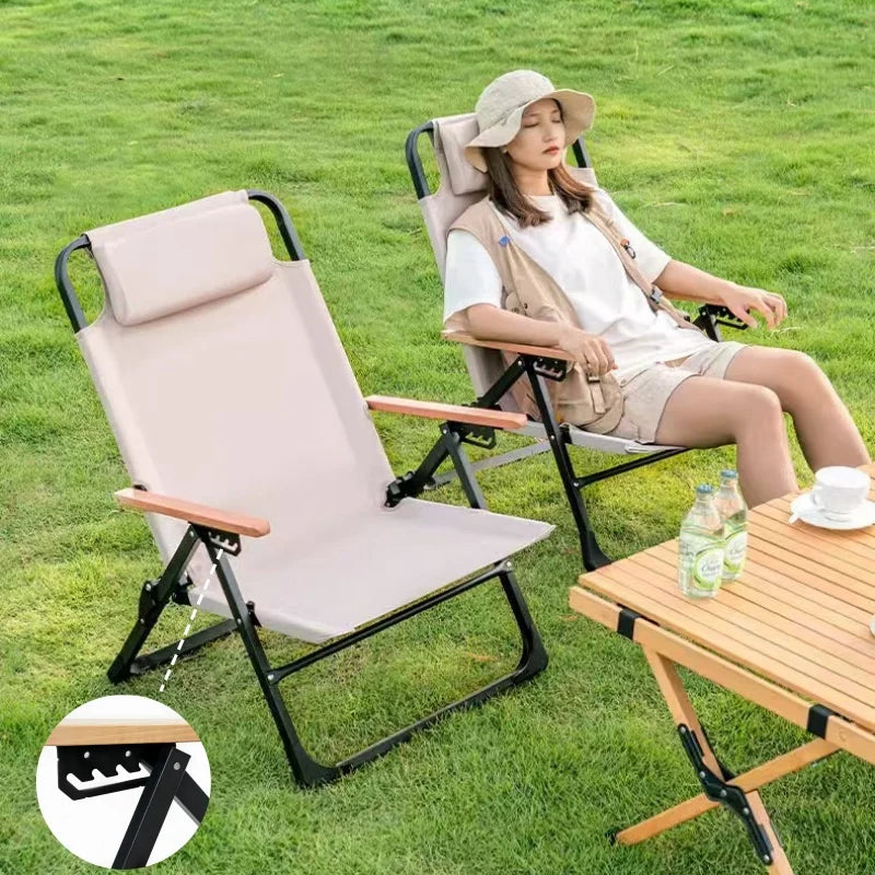 New Upgraded Kermit Chair 5 Gear Adjustable Angle Folding Chair Outdoor Camping High Back Chair Garden Recliner Fishing Chair