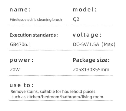 4-in-1 Electric Cleaning Brush IPX7 Waterproof Multi-Functional Wireless Handle Rechargeable Portable Brush For Bathroom Kitchen
