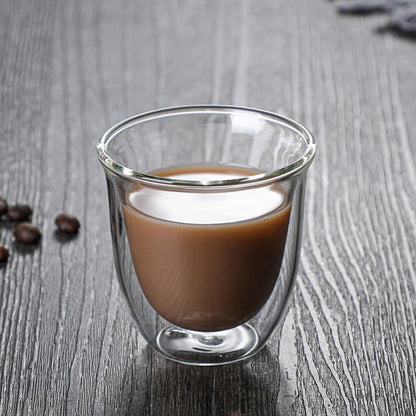 Double Wall Glass Cup Transparent Clear Heat Resistant Tea Drink Cups Mini Whisky Cup Espresso Coffee Cup  Bar Drinkware  Gift