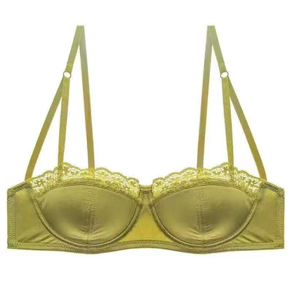 Sexy French Half Cup Invisible Bra Set Soft Underwire Minimizer Push Up Lingerie Set S-XL Comfort Breathable Anti Sag Stylish