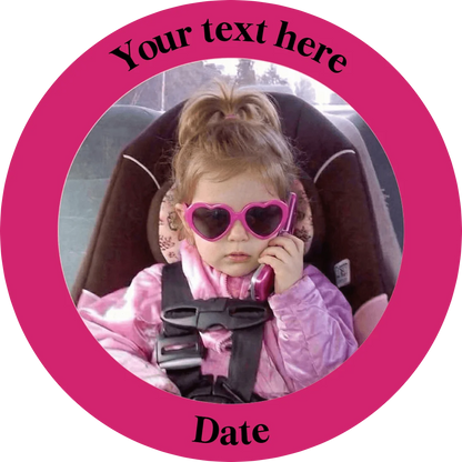 Custom Photo Stickers Personalized Waterproof Round Text Labels Custom Image Birthday Party Gift Wrapping Decor DIY Souvenir Kit