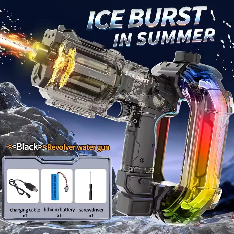 LED Lights Simulated Firing Electric Water Gun Children Large Capacity Automatic Water Blaster Toys for Kids Summer Outdoor Game