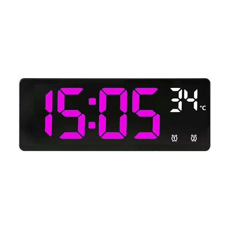Voice Control Digital Alarm Clock Temperature Dual Alarm Snooze Desktop Table Clock Night Mode 12/24H LED Clock Watch Desk