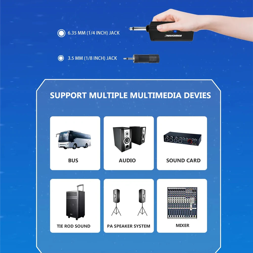 Riwoarl Wireless Transmitter System Professional UHF headset Mic 50M For Party Show Stage Wedding Church