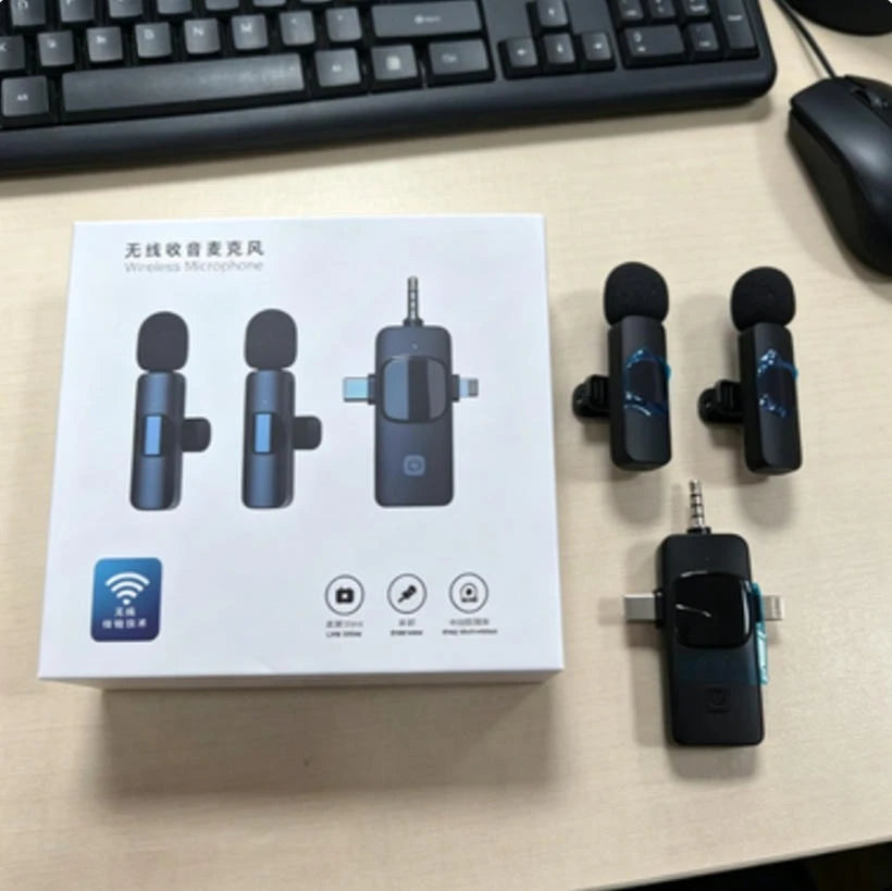 2026 Wireless Lavalier Microphone for iPhone Android USB-C Microphone with Noise Reduction for Live Streaming Interviews Mini Mi