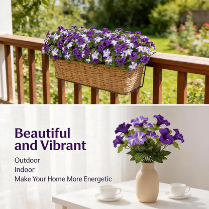 1/3/6pcs Artificial Petunia Flowers UV Resistant Silk Flower Look Real Fake Flowers for Outdoor Home Garden Balcony Decoration