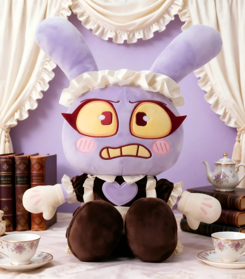 25cm Jax Plush Doll Maid Set Plush Rabbit Soft Toy Children's Birthday Gift Home Bedroom Decoration Purple Rabbit Companion