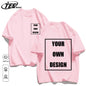 Men's Personalized T-shirt 100%Cotton Tee Custom Shirt Make Your Design Logo Text Men Women Design Your Gift Couple Tshirt