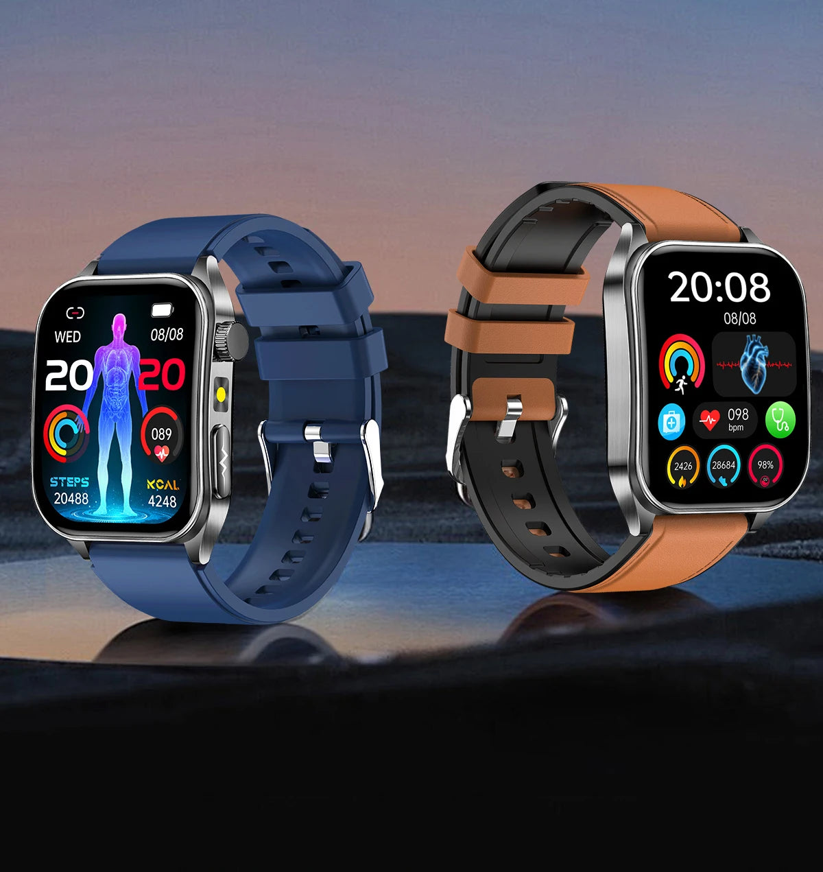 GUHUAVMI New Laser Therapy ECG+PPG Smart Watch Health Monitor Blood Lipids Uric Acid Heart Rate Tracking Monitoring Smartwatches