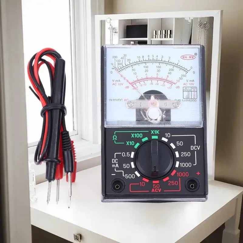 convenientPortable Mini Electric Analog Multimeter Tester Handheld Pointer Voltage Multimeter School Student Experiment Supplies