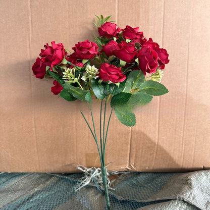 15 heads Artificial Silk Rose Flowers Bridal Bouquet for Home Wedding Floral Arrangement Garden Artificial Flowers DIYGift Decor