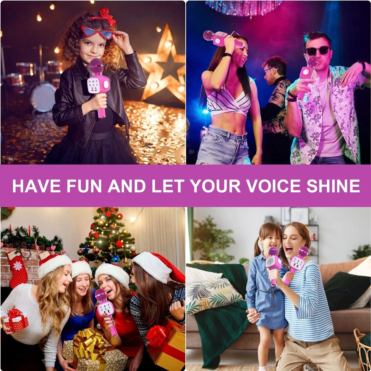 Microphone for Kids Child Microphones Wireless Bluetooth Karaoke Microphone Boys Girls Gift Birthday Thanksgiving Christmas