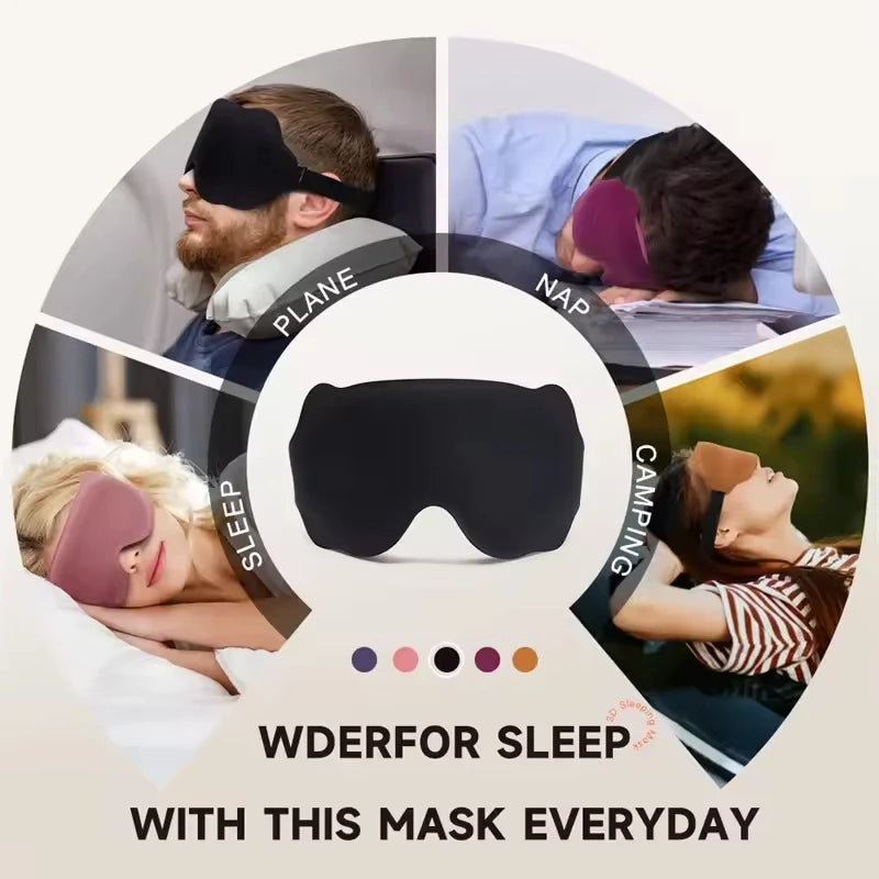 3D Sleeping Mask Block Out Light Soft Padded Sleep Mask For Eyes Slaapmasker Eye Shade Blindfold Sleeping Aid Face Mask Eyepatch