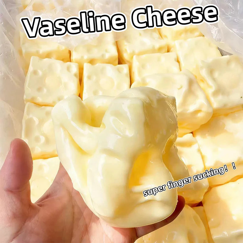  Squishy Cheese Cube Stress Ball Squeeze Toys Vaseline Plasticity No Rebound Soft Feel Fidget Toy Sensory Anti Stress Toy Gift
