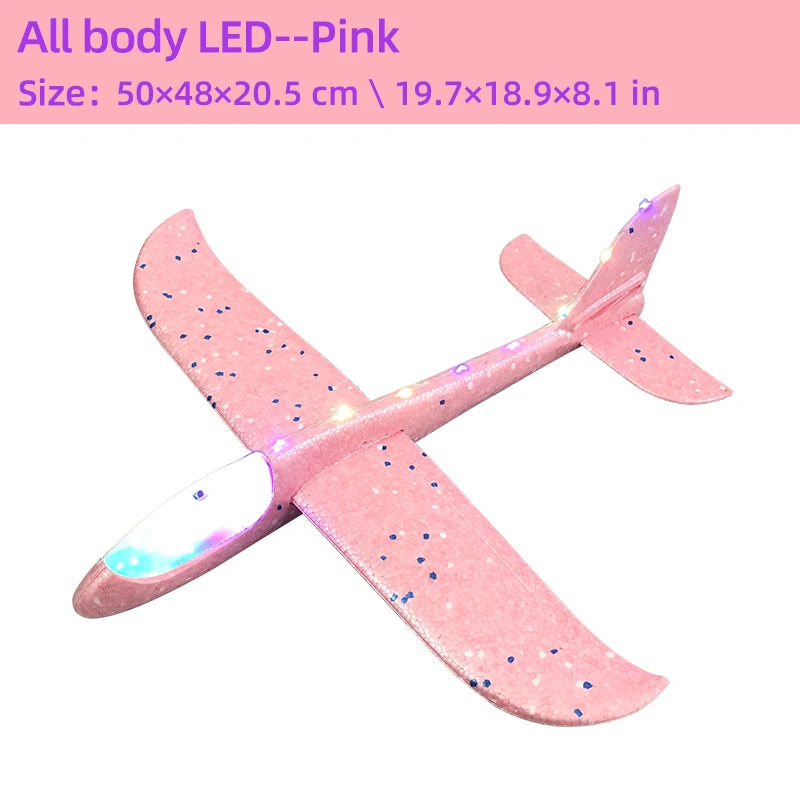 50/33CM Big Foam Plane Glider Hand Throw Airplane Light Inertial Bubble Planes Outdoor Launch Kids Toys for Children Boys Gift