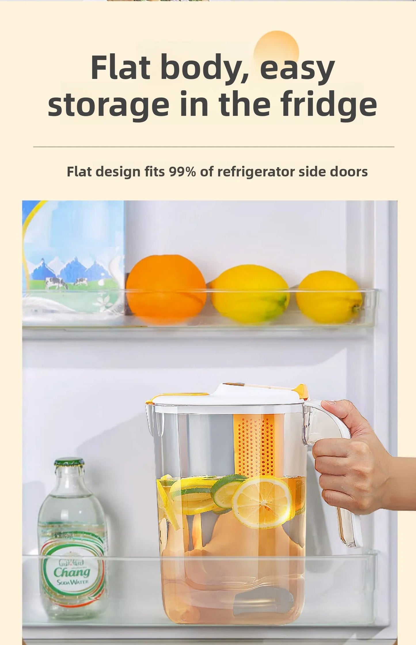 Large Capaci Cold Water Pot Heat Resistant Drop Proof Fruit Tea Barrel Beverage Ice Water Bottle for Frie Home Use